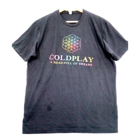 Coldplay A Head Full Of Dreams 2017 World Tour T-Shirt Black Short Sleeve Next L - Picture 1 of 8